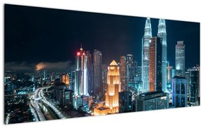 Tablou - Noaptea în Kuala Lumpur (120x50 cm), în 40 de alte dimensiuni noi
