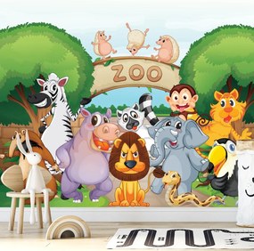Fototapet - Veselie la Zoo (147x102 cm)