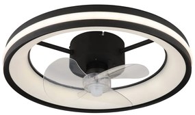 Plafonieră LED cu ventilator Globo 03650 GATIAN LED/30W/230V negru + telecomandă