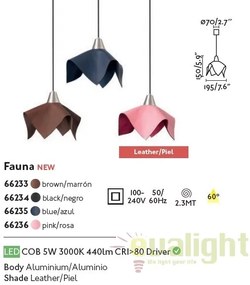 Pendul LED stil modern FAUNA negru 66234