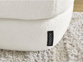 Taburet alb cu tapițerie din țesătură bouclé Leonore – Bobochic Paris