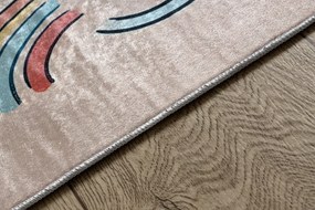 BAMBINO 61470 covor lavabil Grădină hopscotch, Flori, numere pentru copii anti-alunecare - roz / albastru