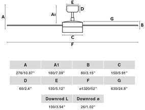 Ventilator LED dimabil FARO 34355WT-1TW RUDDER L 18W/230V alb/bej d. 132 cm WT + telecomandă