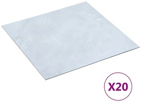 Placi de pardoseala autoadezive 20 buc. alb marmura PVC 1,86 m   Alb marmura, 1