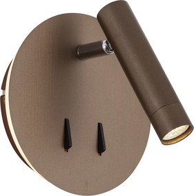 Lampă de perete modernă bronz închis, inclusiv LED cu USB-C - Croft