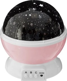 Atmosphera - Proiector LED pentru copii, alimentat de 3 baterii AA, roz