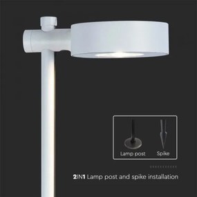 Lampă LED de exterior, 7 W, 230 V, 3000 K, IP65, albă, 102 cm