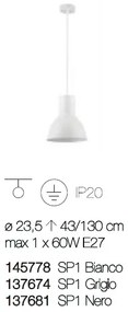 Pendul design modern minimalist BREEZE SP1 SMALL negru 137681