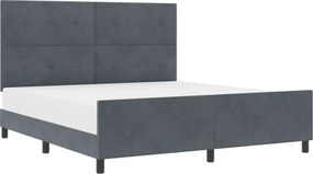 vidaXL Pat cu arcuri cu headboard Gri închis 180 x 200 cm Catifea