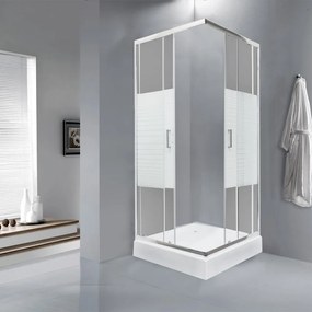 Cabină de duș pătrată Madera 90 cu cădiță 91x91x206 cm