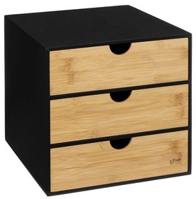 Cutie pentru accesorii BAVA, din bambus, cu 3 sertare