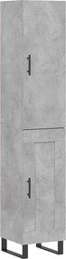 vidaXL Dulap înalt, gri beton, 34,5x34x180 cm, lemn prelucrat