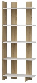 Biblioteca Living Elas, Alb / Stejar