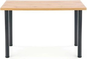 Masa MODEX 2, stejar/negru, PAL/otel, 120x68x75 cm