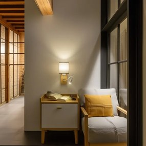 Lampă LED de perete Brilagi NUBILA WOOD 1xE27/25W/230V + LED/3W stejar/gri