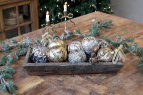 Tavă decorativă din lemn reciclat cu mânere metalice, H7/L49/W26 cm, "Grimaud"