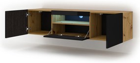Masă TV/Dulap Aurora (Stejar artisan + Negru). 1057685
