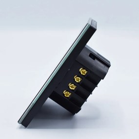 Intrerupator triplu, IP45, sticla securizata neagra, Masterled