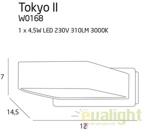 Aplica de perete LED, alb, Tokyo II W0168 MX