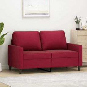 Canapea cu 2 locuri, rosu vin, 120 cm, catifea