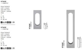 Mini Stalp LED iluminat exterior din beton IP65 STAGE H-35cm