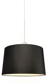 Lampă modernă cu pandantiv alb cu abajur 45 cm negru - Combi 1