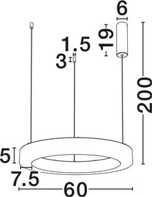 Lustra LED suspendata design decorativ VASTER D-60cm