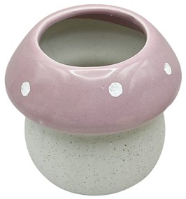 Ghiveci ceramica Ciuperca GIL, Roz, 8x9cm