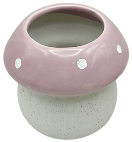 Ghiveci ceramica Ciuperca GIL, Roz, 8x9cm
