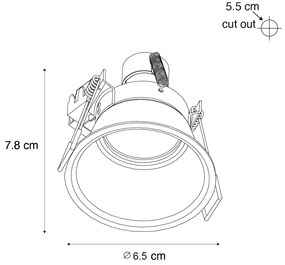 Set de 12 spoturi moderne incastrate negre GU10 35mm IP44 - Dept