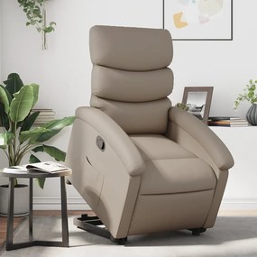 vidaXL Fotoliu rabatabil cu ridicare, cappuccino, piele ecologică