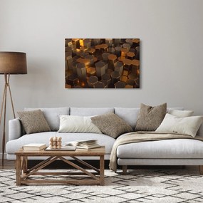 Tablou - Hexagoane de bronz (90x60 cm)