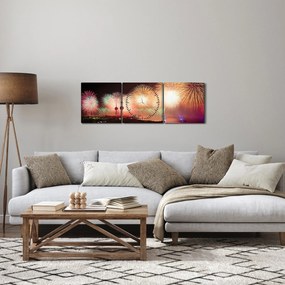 Tablou cu artificii (cu ceas) (90x30 cm)
