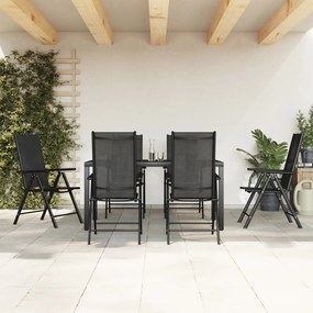 3200603 vidaXL Set mobilier pentru grădină, 7 piese, negru, aluminiu