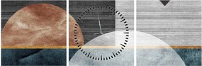 Tablou - Forme și texturi (cu ceas) (90x30 cm)