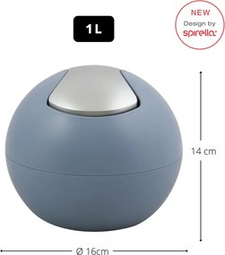 Coș de gunoi albastru deschis din plastic 1 l Bowl Matt – Spirella