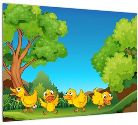 Tablou - Bobobci de rață vesele (70x50 cm)