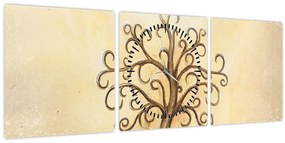 Tablou - Copacul vieții (cu ceas) (90x30 cm)