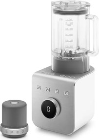 Blender Smeg Collezione BLC02WHMEU, 1400 W, 1,5 l, 22 000 rpm, 5 programe, 9 viteze, Măcinare gheață, Oțel inoxidabil, Alb/Inox