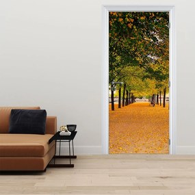 Fototapet pentru ușă - Aleea cu pomi toamna (95x205cm)