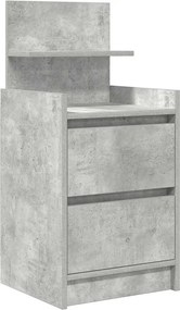 vidaXL Noptiera cu 2 sertare gri beton 38x34x80 cm