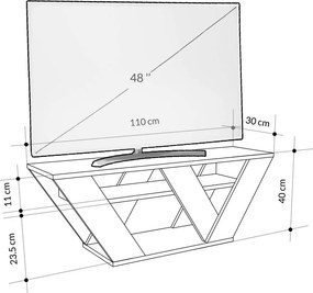 Comoda TV, Hanah Home, Pipralla, 110x40x30 cm, Marmura Carrara