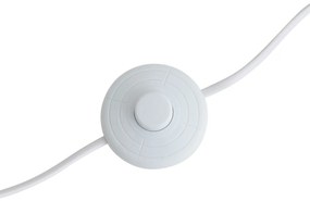 Lampă de podea scandinavă din lemn cu abajur din material textil alb - Lou