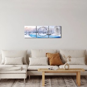 Tablou - Lac de gheață (cu ceas) (90x30 cm)