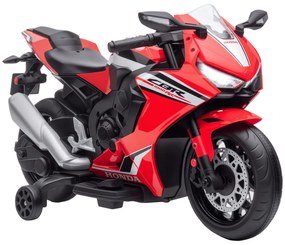 HOMCOM Motocicletă Electrică pentru Copii cu Baterie Reîncărcabilă 6V, Viteză 3 km/h, Muzică și Roți, 90x44x52 cm, Roșie | Aosom Romania