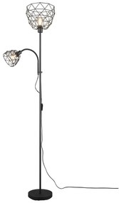 Lampadar negru cu abajur din metal (înălțime 180 cm) Haval – Trio