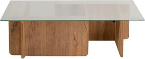 Masuta cafea FLAVIO, pin/transparent, PAL/sticla, 105x65x30 cm