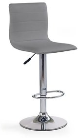 Scaun Bar H21, Piele Ecologica Gri/Crom