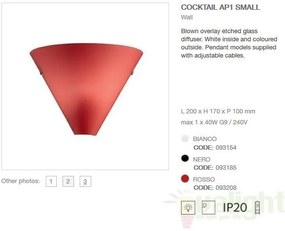 Aplica de perete moderna, COCKTAIL AP1 SMALL rosu 093208
