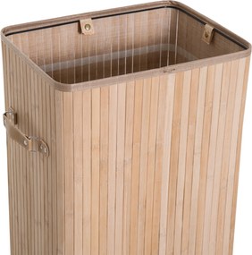 HOMCOM Coș de Rufe din Bambus cu Capac și Geantă Detașabilă, 40x30x60cm, Design Natural | Aosom Romania
